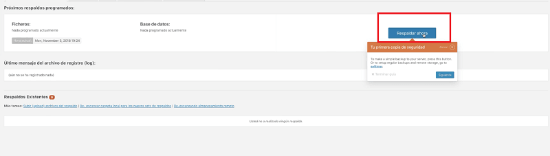 Actualizar WordPress: hacer respaldo web